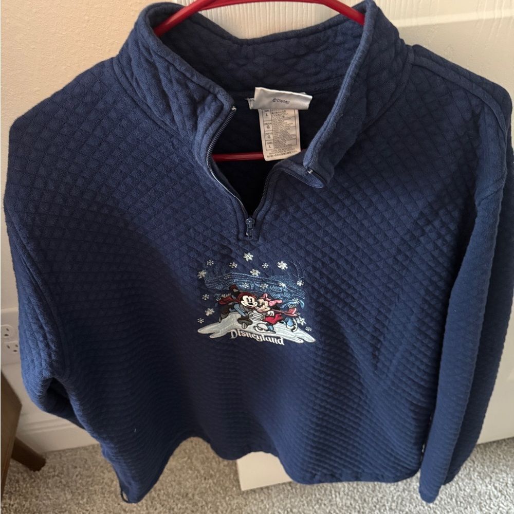 Disneyland Minnie & Mickey Zip pullover winter embroidered L